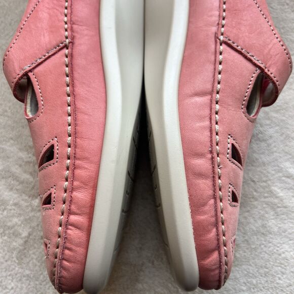 SAS Roamer Coral Pink Nubuck Leather Comfort Walking Loafers Women 7.5 Casual - Picture 7 of 16